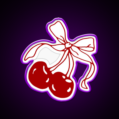Bow Tied Cherries Cocktail Bar Decor Led Neon Sign Rgb Color - LED neon sign view 9