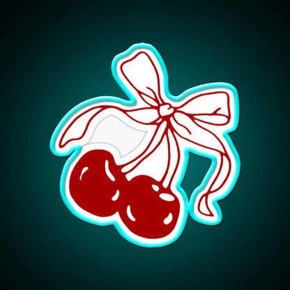 Bow Tied Cherries Cocktail Bar Decor Led Neon Sign Rgb Color - Shineneon