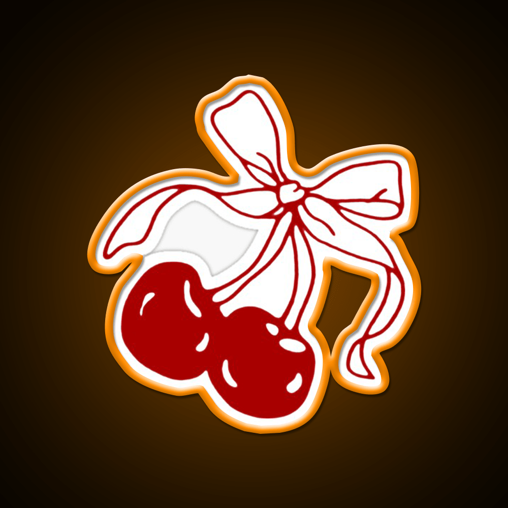 Bow Tied Cherries Cocktail Bar Decor Led Neon Sign Rgb Color - Shineneon