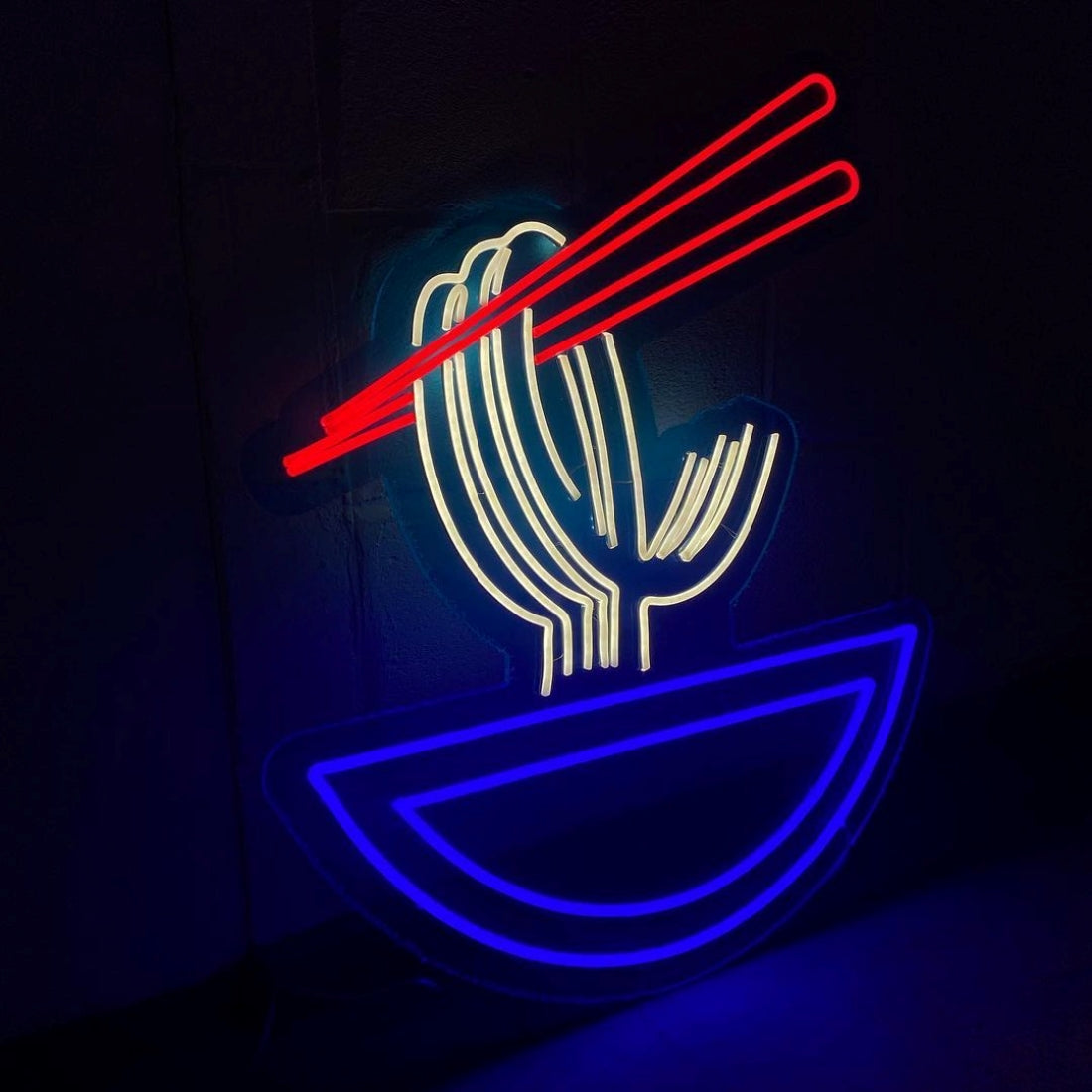 Bowl Of Noodles And Chopsticks Led Sign Business Neon Sign