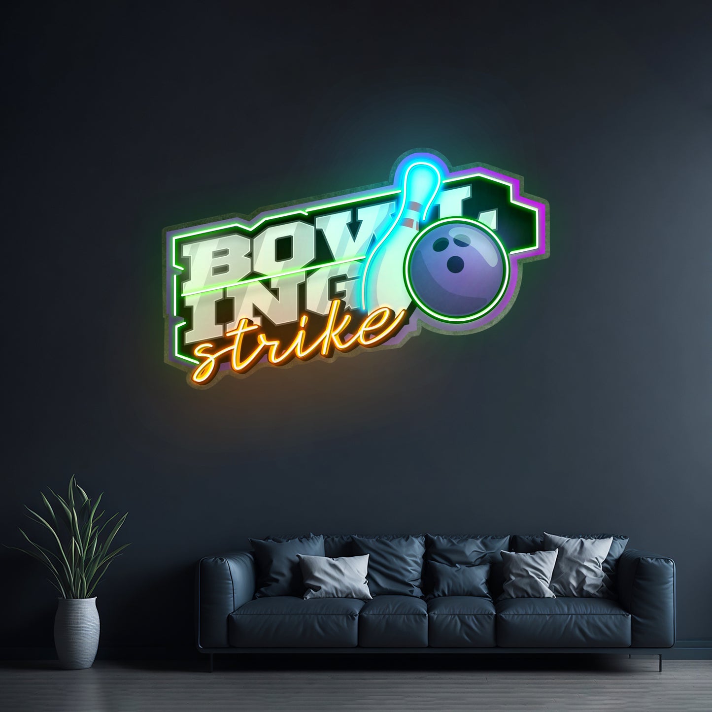 Bowling Strike Led Neon Sign Light Custom Led Signs