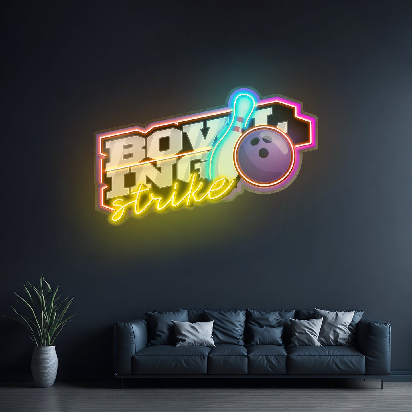 Bowling Strike Led Neon Sign Light Custom Led Signs