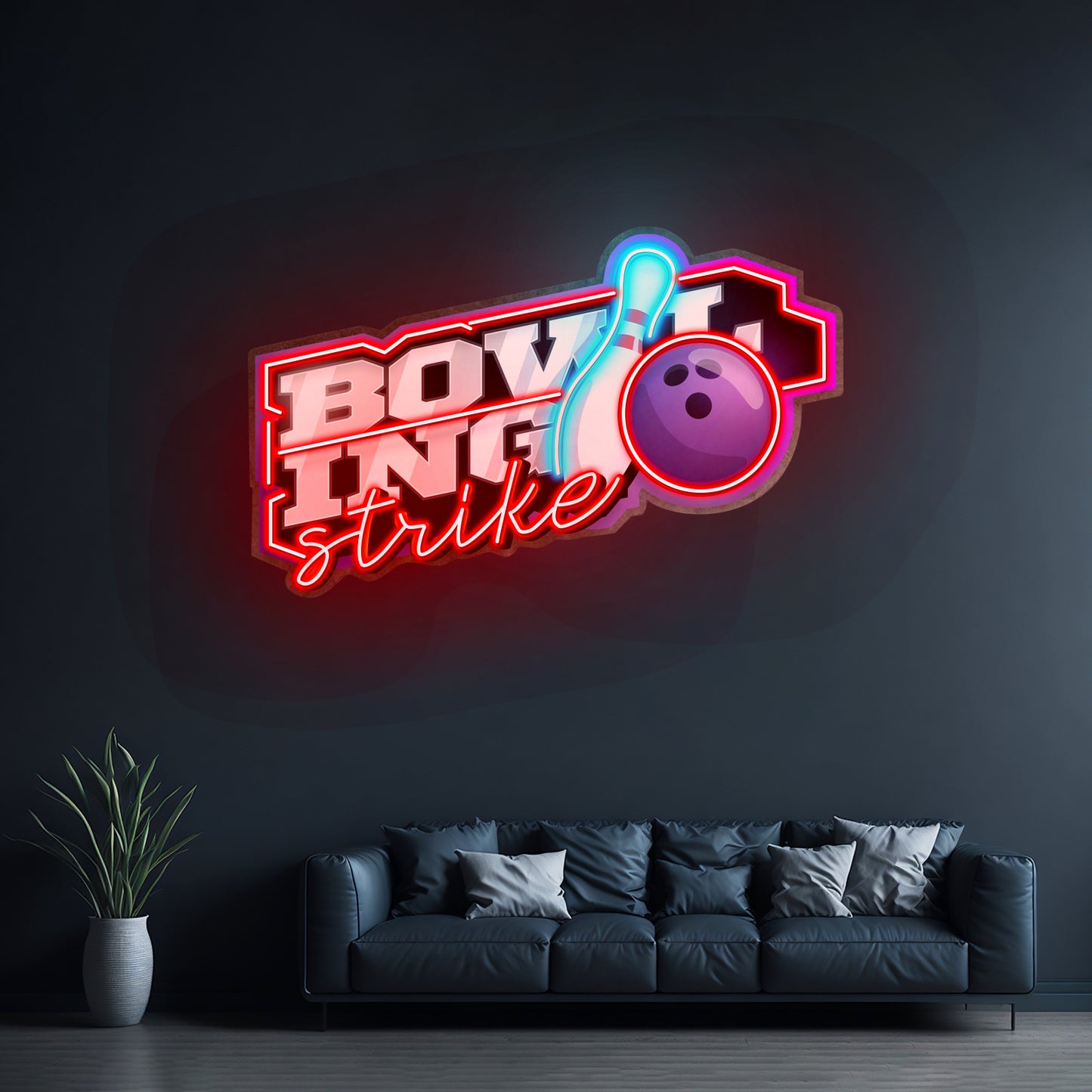 Bowling Strike Led Neon Sign Light Custom Led Signs