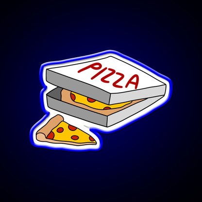 Box Full Of Pizza Fast Food Led Neon Sign For Burger Place Rgb Color