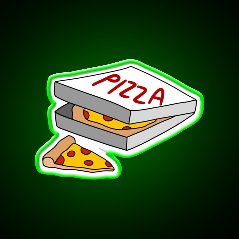 Box Full Of Pizza Fast Food Led Neon Sign For Burger Place Rgb Color
