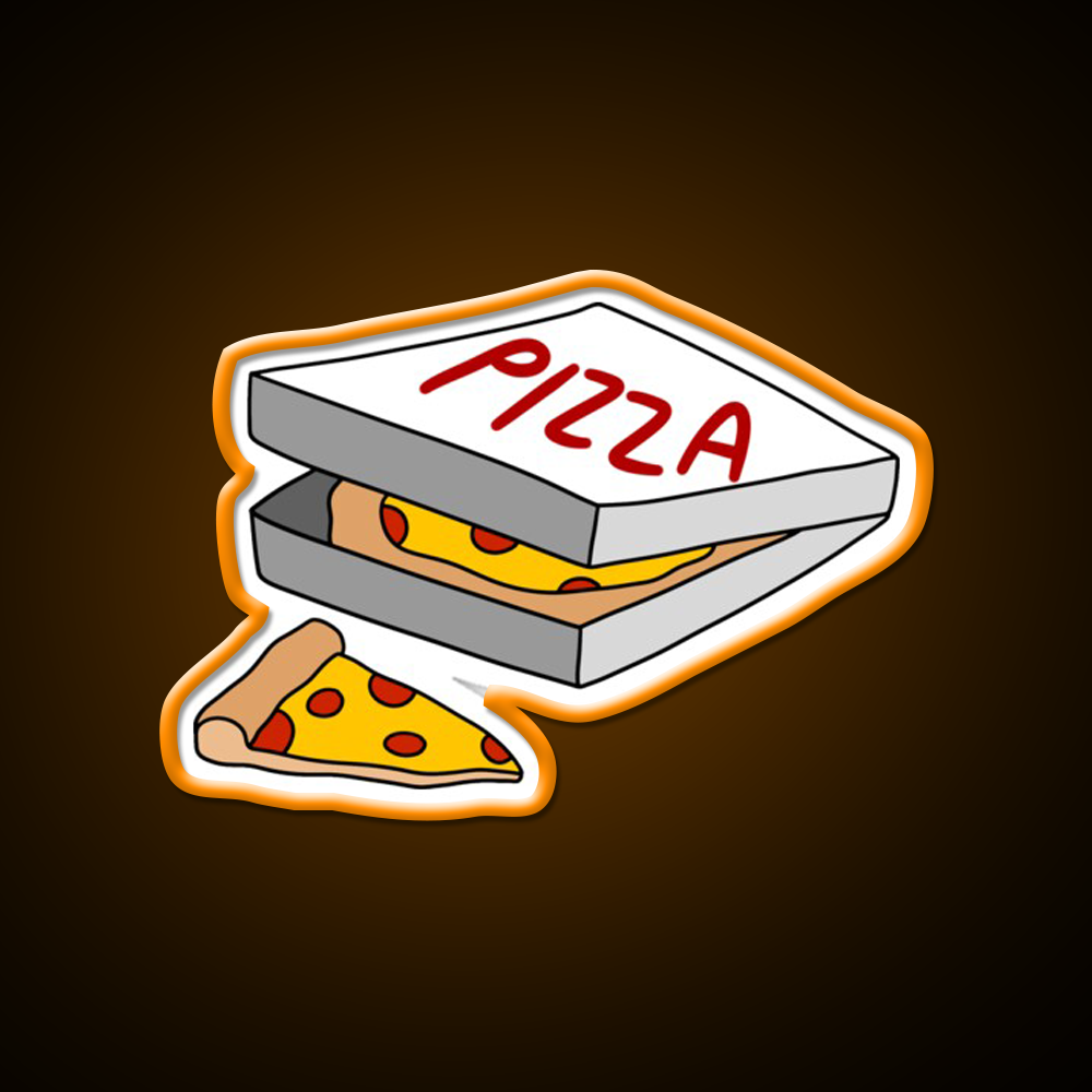 Box Full Of Pizza Fast Food Led Neon Sign For Burger Place Rgb Color