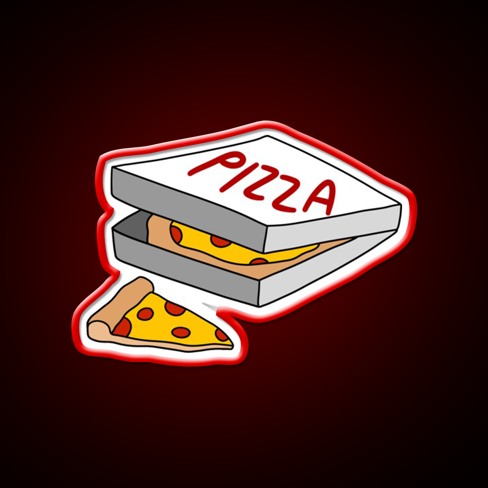 Box Full Of Pizza Fast Food Led Neon Sign For Burger Place Rgb Color