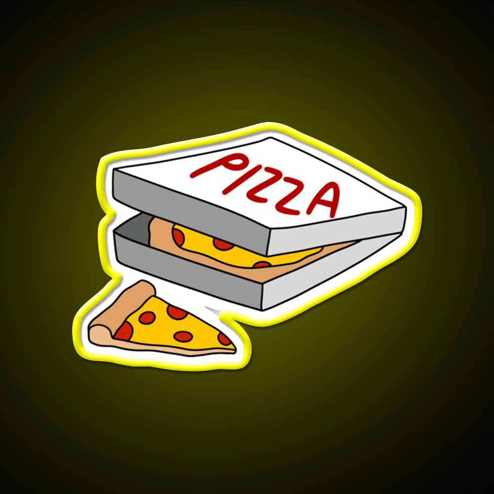 Box Full Of Pizza Fast Food Led Neon Sign For Burger Place Rgb Color