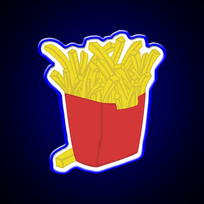 Box Of Fries Fast Food Led Neon Sign For Burger Place Rgb Color