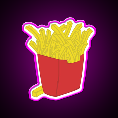 Box Of Fries Fast Food Led Neon Sign For Burger Place Rgb Color