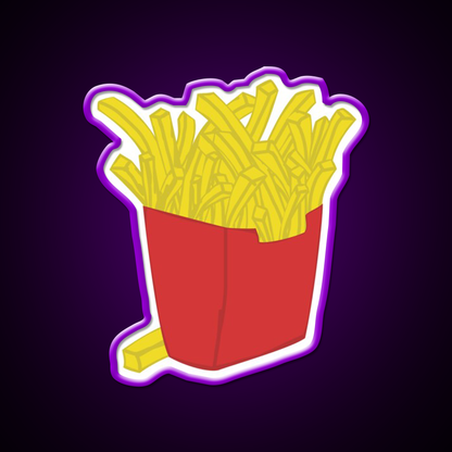 Box Of Fries Fast Food Led Neon Sign For Burger Place Rgb Color