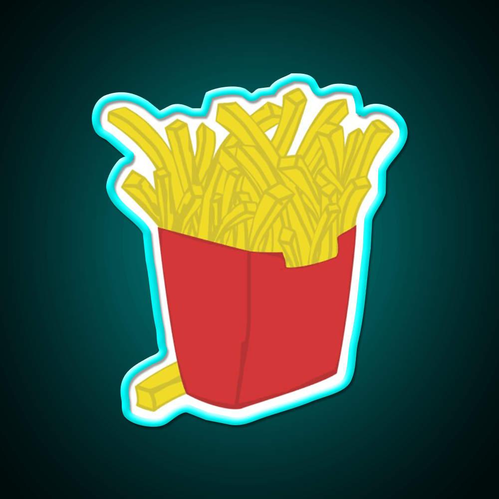 Box Of Fries Fast Food Led Neon Sign For Burger Place Rgb Color - Shineneon