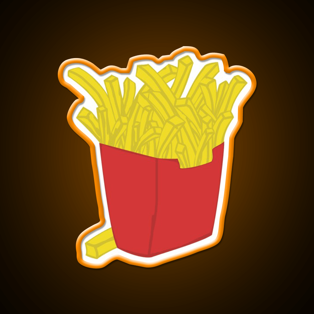 Box Of Fries Fast Food Led Neon Sign For Burger Place Rgb Color - Shineneon