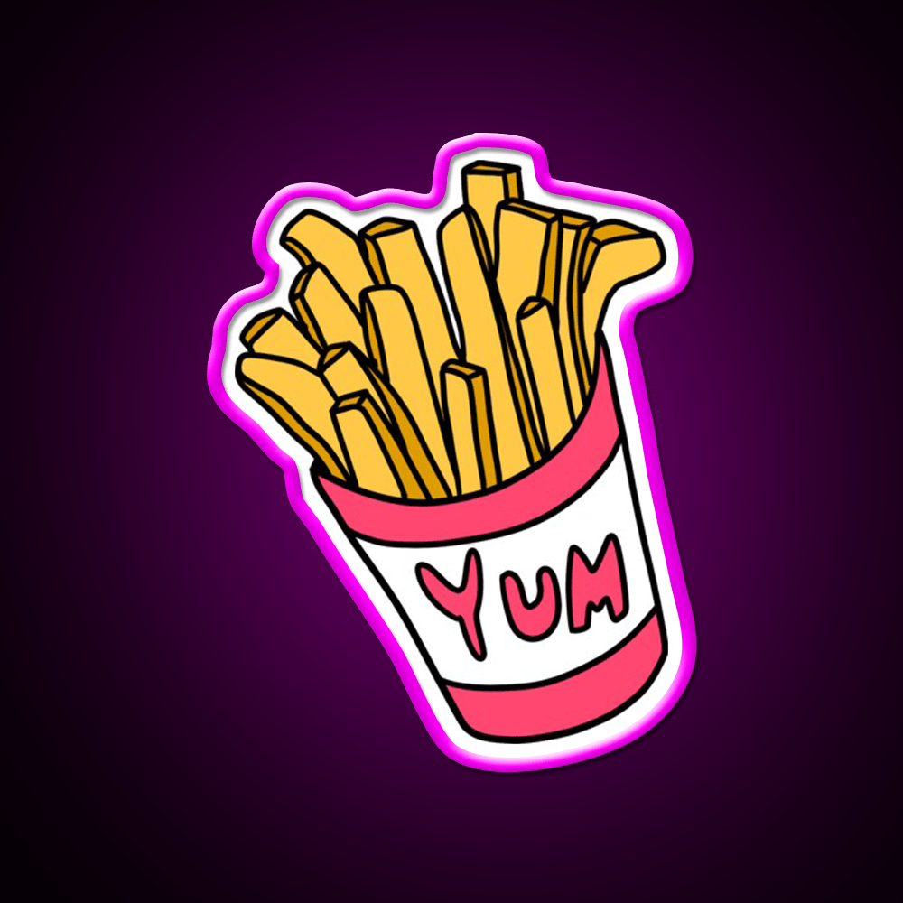 Box Of Fries Fast Food Led Neon Sign For Burger Place Wall Art Rgb Color - Shineneon