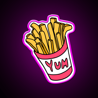 Box Of Fries Fast Food Led Neon Sign For Burger Place Wall Art Rgb Color - Shineneon