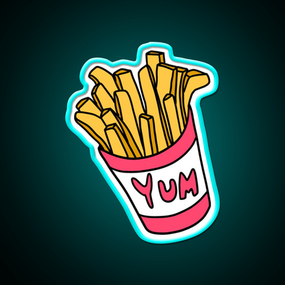 Box Of Fries Fast Food Led Neon Sign For Burger Place Wall Art Rgb Color - Shineneon