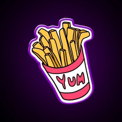 Box Of Fries Fast Food Led Neon Sign For Burger Place Wall Art Rgb Color - Shineneon