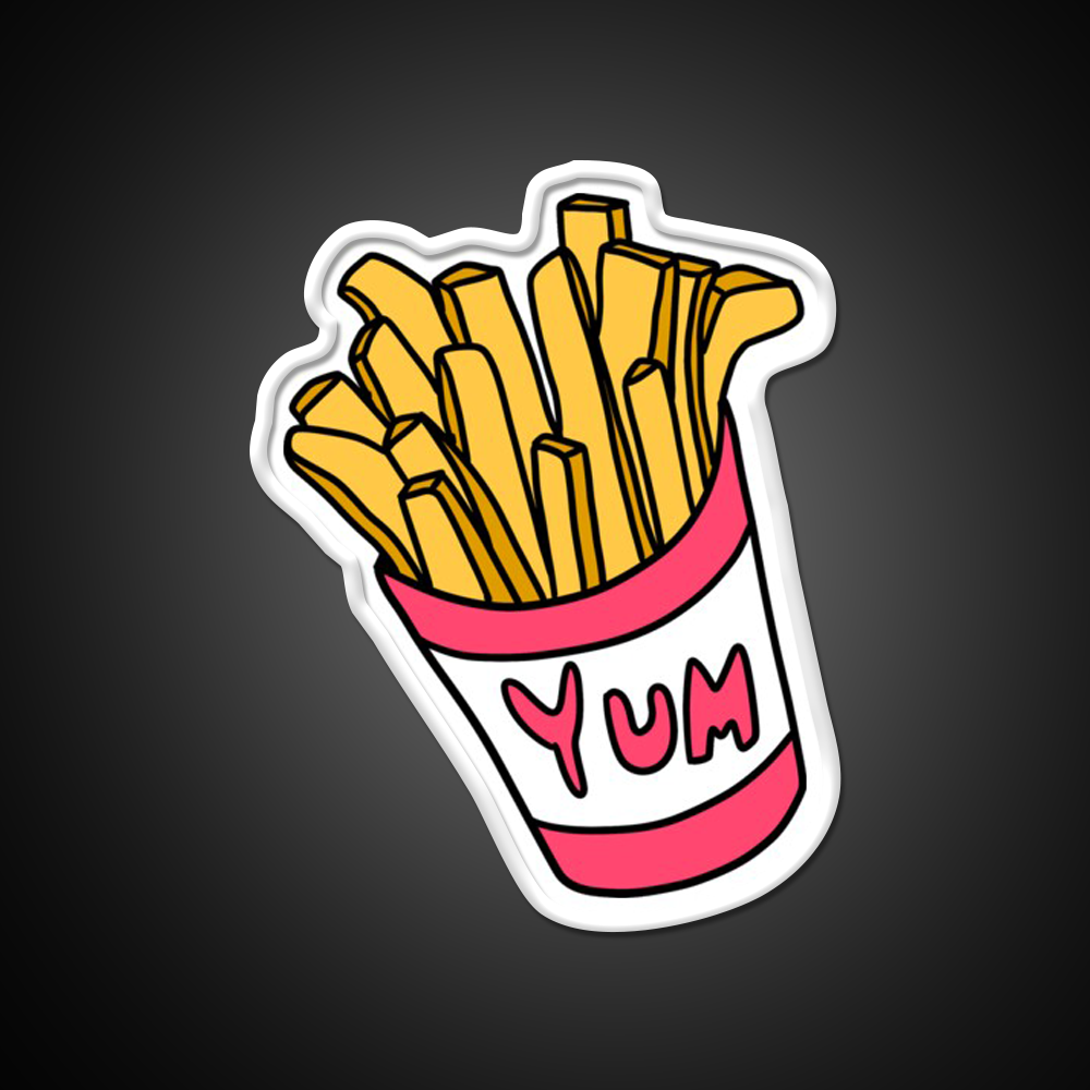 Box Of Fries Fast Food Led Neon Sign For Burger Place Wall Art Rgb Color