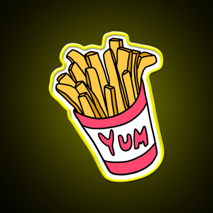 Box Of Fries Fast Food Led Neon Sign For Burger Place Wall Art Rgb Color