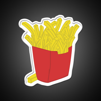 Box Of Fries Fast Food Led Neon Sign For Burger Place Rgb Color