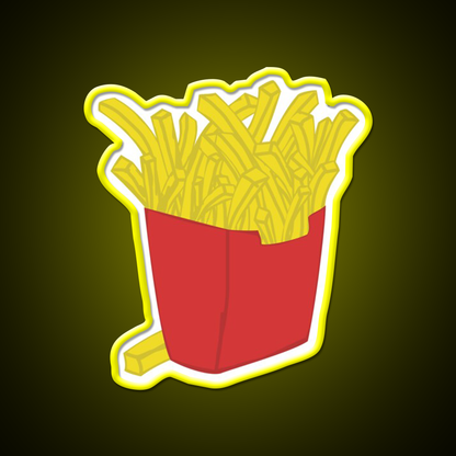 Box Of Fries Fast Food Led Neon Sign For Burger Place Rgb Color