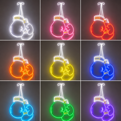 Boxing Glove Home Decor LED Neon Sign color grid