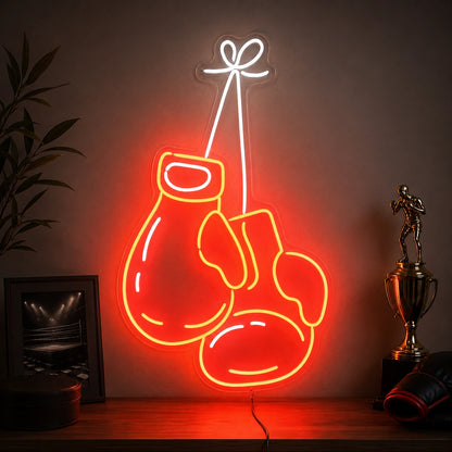 Boxing Gloves Bow Neon Sign LED Neon Sign high-converting product image