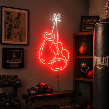 Boxing Gloves Bow Neon Sign LED Neon Sign real lifestyle scene