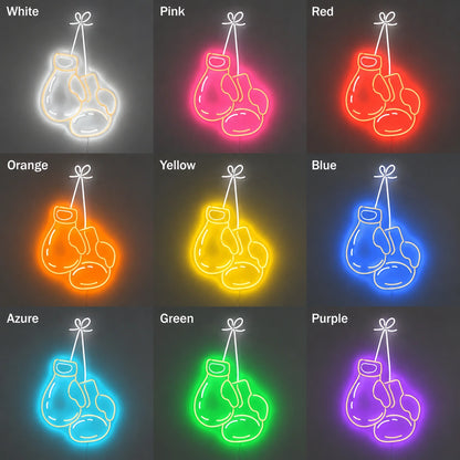 Boxing Gloves Bow Neon Sign LED Neon Sign color grid