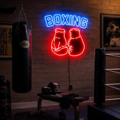 Boxing Room Gloves Neon Sign LED Neon Sign real lifestyle scene