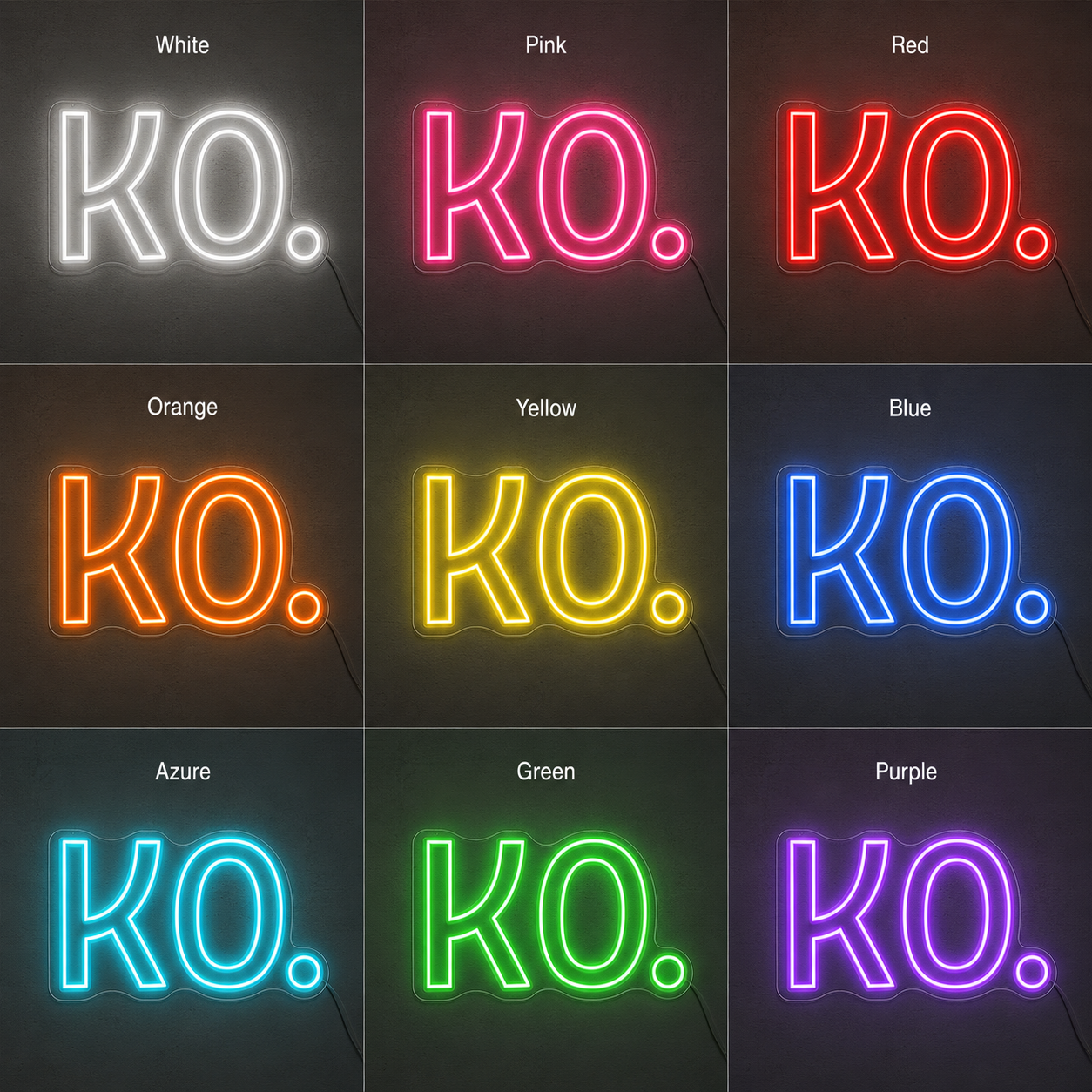 Boxing Wall Art LED Neon Sign color grid