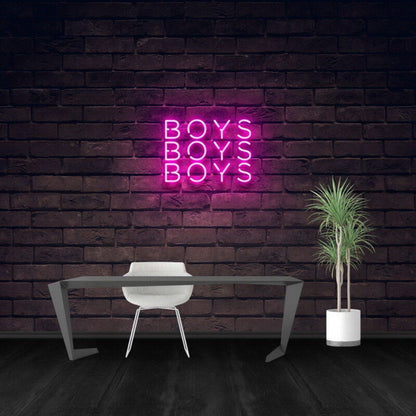 Boys Boys Boys Led Neon Sign For Playful And Fun Spaces - Shineneon