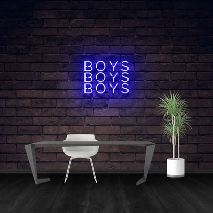 Boys Boys Boys Led Neon Sign For Playful And Fun Spaces - Shineneon