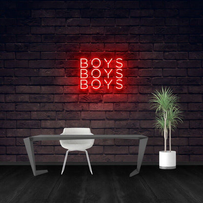 Boys Boys Boys Led Neon Sign For Playful And Fun Spaces - Shineneon
