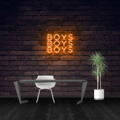 Boys Boys Boys Led Neon Sign For Playful And Fun Spaces - Shineneon