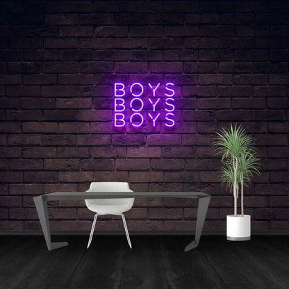 Boys Boys Boys Led Neon Sign For Playful And Fun Spaces - Shineneon
