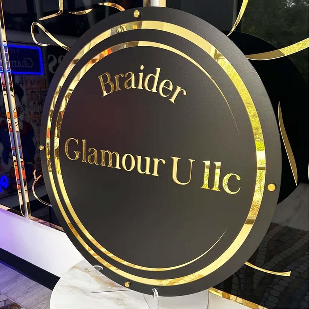 Braider Glamour U Llc Acrylic Business Logo Sign - Shineneon