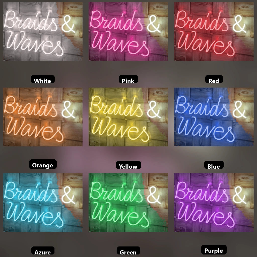 Braids And Waves LED Neon Sign - 05 Color Grid