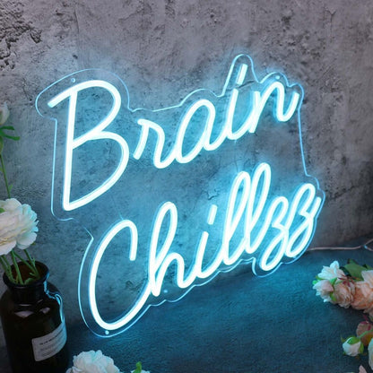 Brain Chillzz Blue Led Neon Sign - Shineneon
