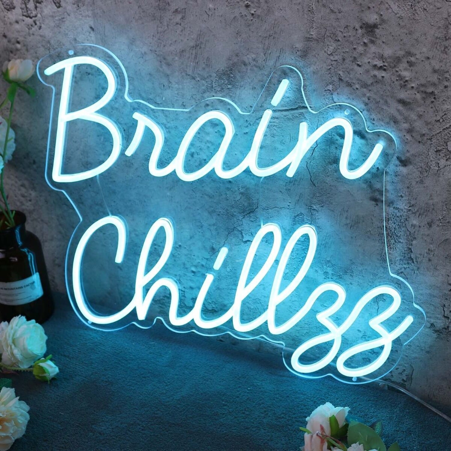 Brain Chillzz Blue Led Neon Sign - Shineneon