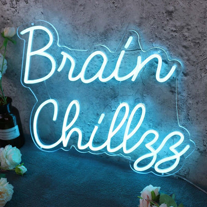 Brain Chillzz Blue Led Neon Sign - Shineneon