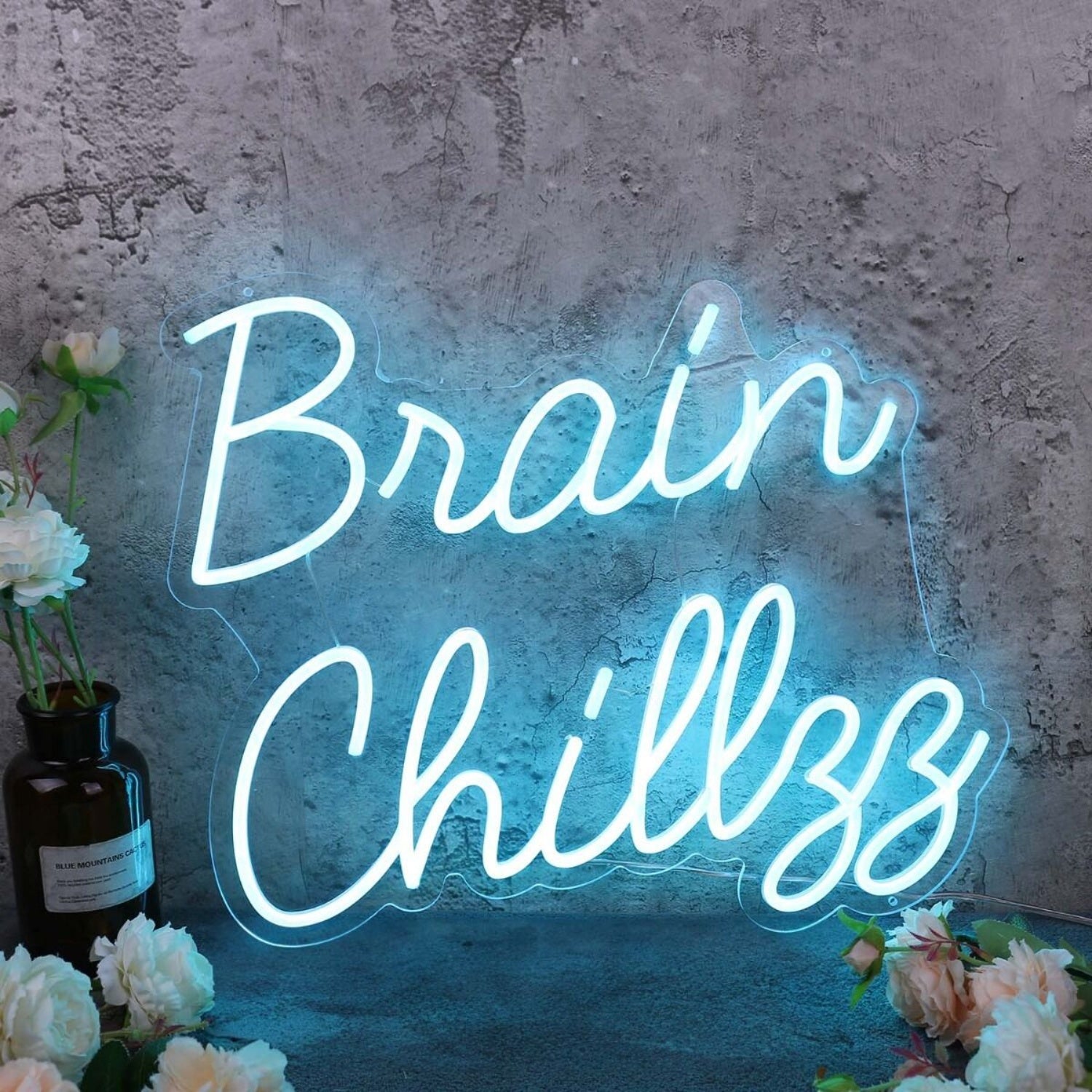 Brain Chillzz Blue Led Neon Sign - Shineneon