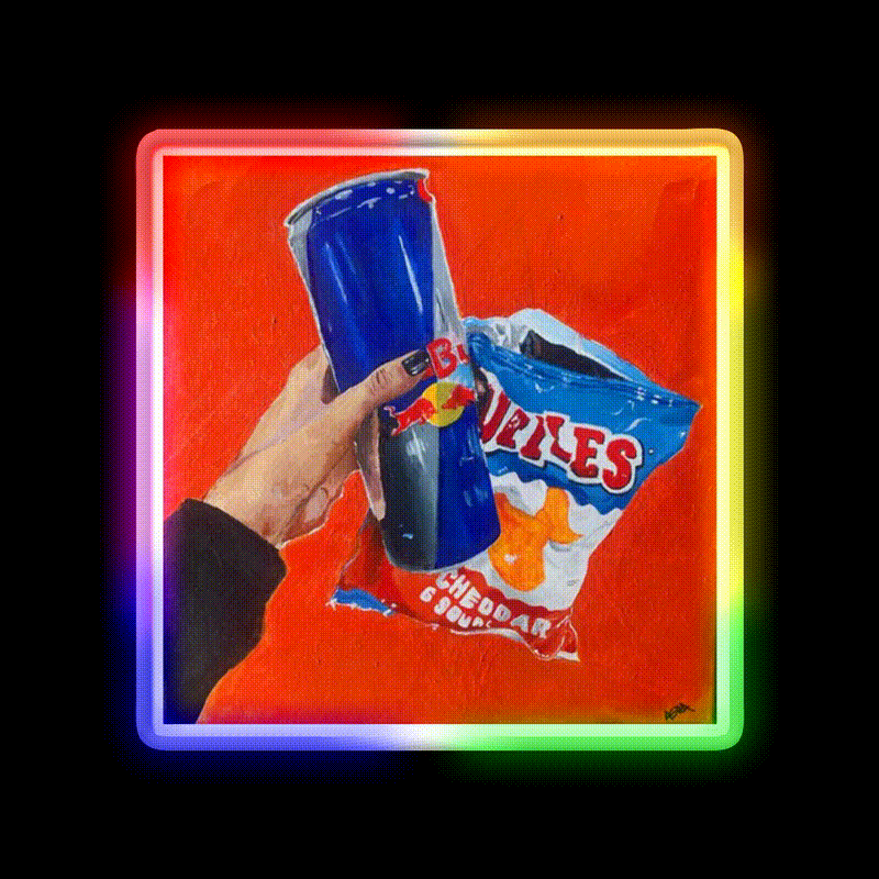 Brain Food Snack Food Led Neon Sign Rgb Color - LED neon sign close-up detail