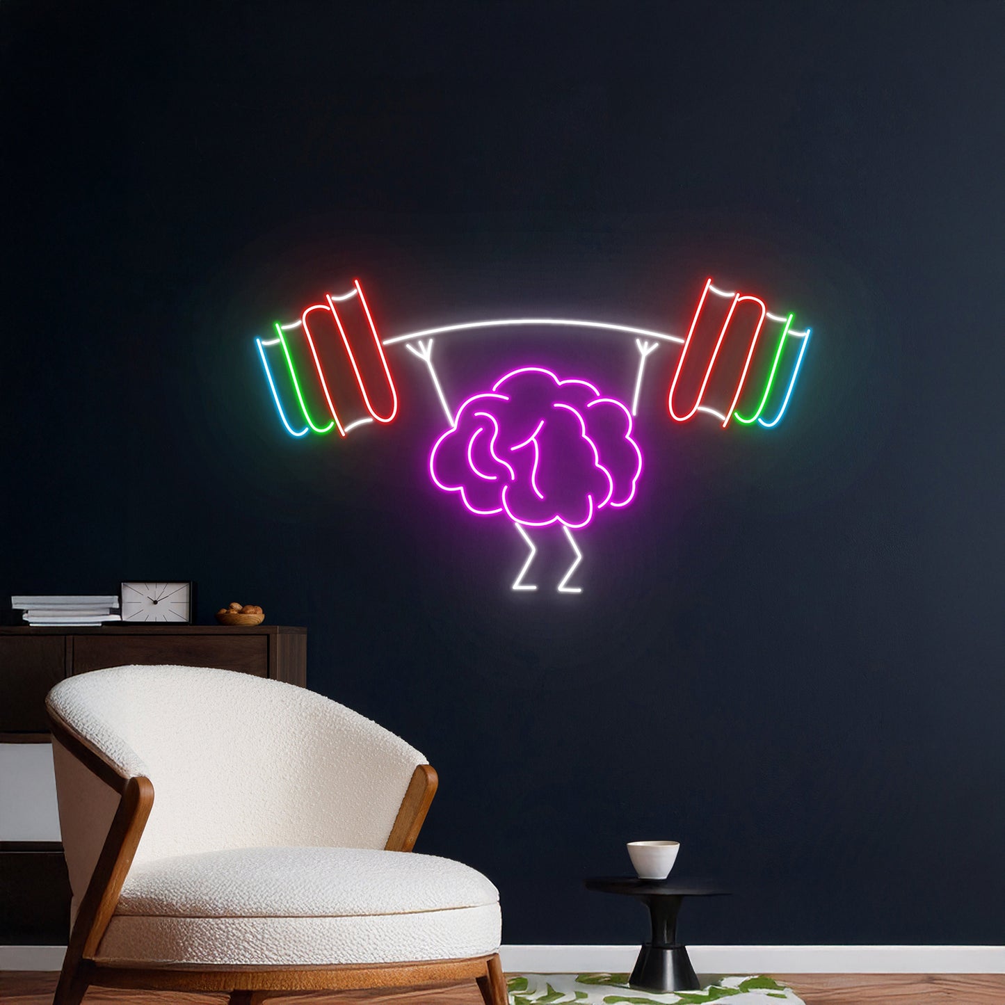 Brain Lifts Book Weight Neon Sign