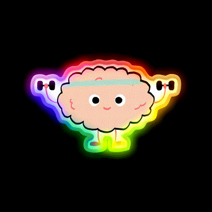 Brain Workout Gym Fitness Led Neon Sign Rgb Color - LED neon sign close-up detail