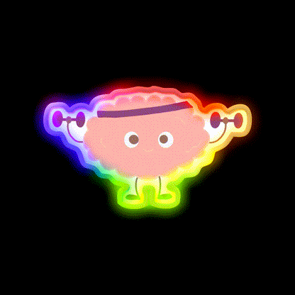 Brain Workout Purple Gym Fitness Led Neon Sign Rgb Color - LED neon sign close-up detail