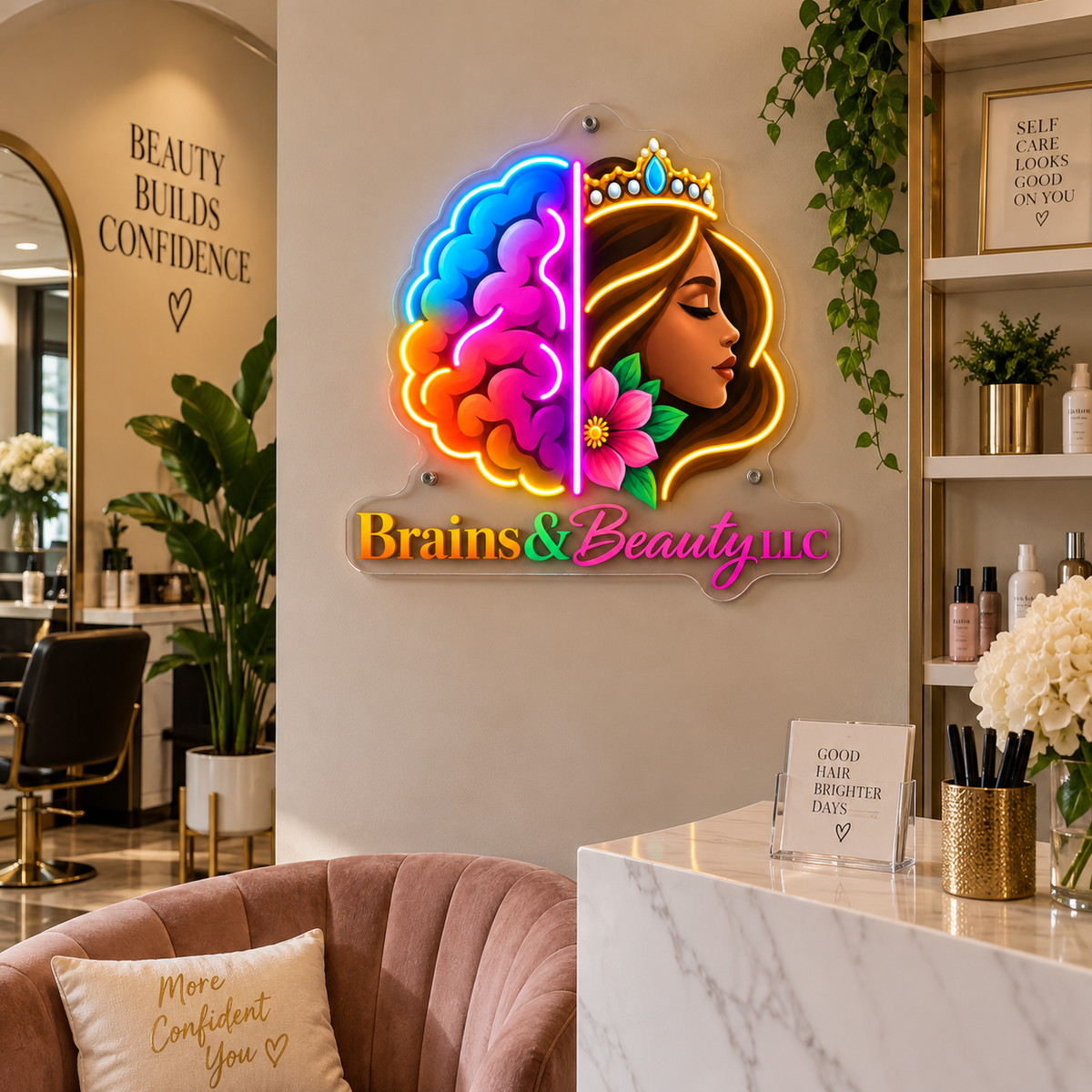 Brains&Beauty Custom Neon Sign