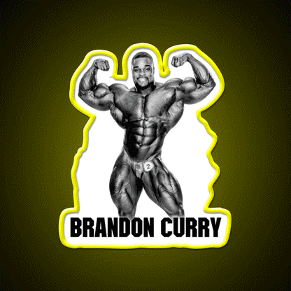 Brandon Curry Bodybuilder Gym Fitness Led Neon Sign Rgb Color - Custom LED neon sign front view