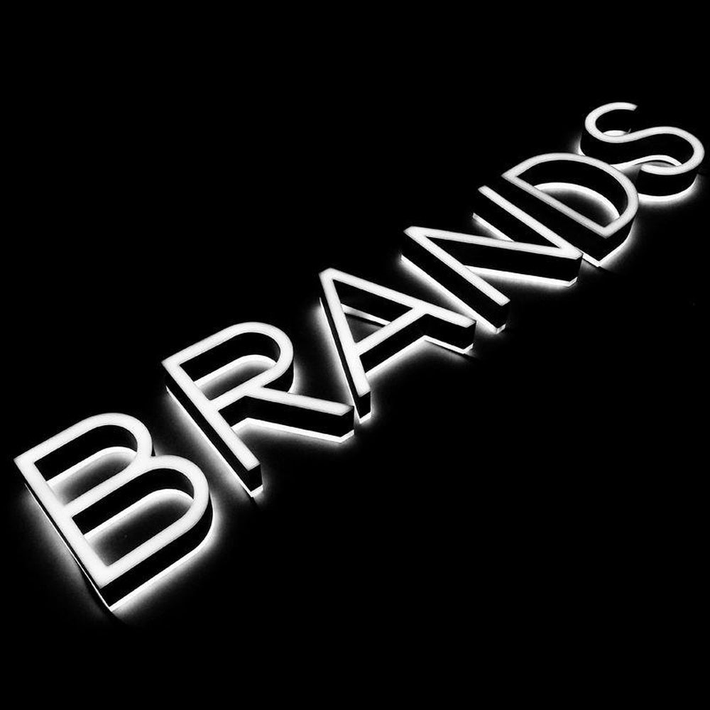 Brands 3D Front And Back Lit Letters Metal Led Sign - Shineneon