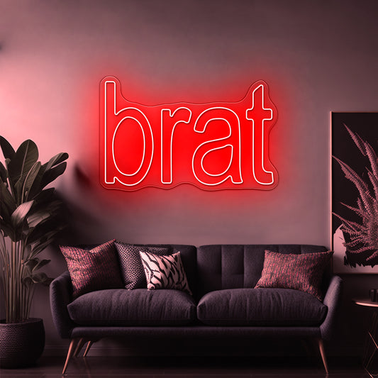 Brat Charli Xcx Album Cover Artwork Led Neon Sign